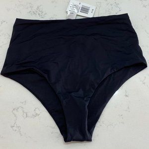 Black High-Waisted Swim Bottoms